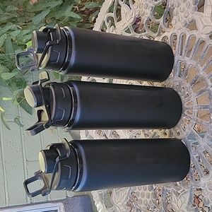 3 Costco Black on Black Logo Hot Cold Thermos Screw on Tops